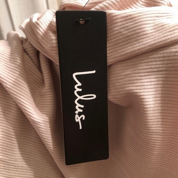 Lulus Sz S Mercurio Beige Ribbed Long Sleeve Top - Picture 4 of 11